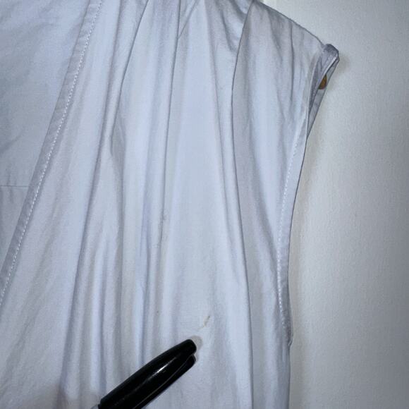 Derek Lam Collective Dress Size 46 Light Blue Tiered 100% Cotton Poplin See Pics - Picture 4 of 13